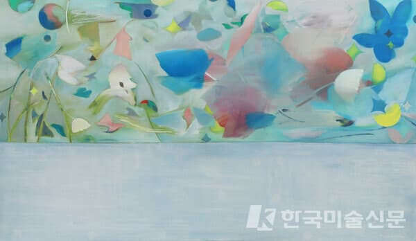 집으로 가는 길 The Way Home&nbsp;Oil sticks and Acrylics on Canvas, 112.1x193.9cm, 2023