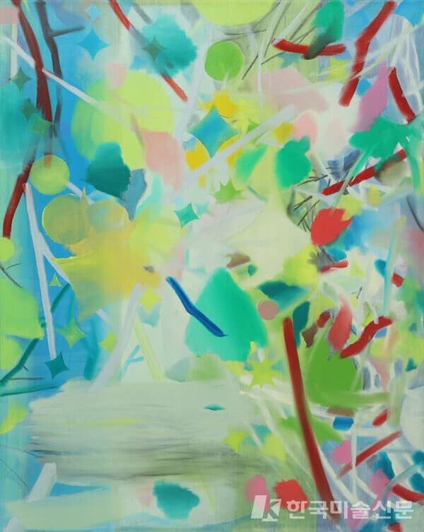 계절들 Seasons&nbsp;Oil sticks and Acrylics on Canvas, 100x80.3cm, 2023