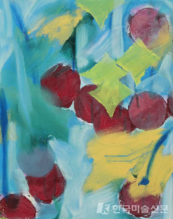 작은 만족 Simple Pleasure&nbsp;Oil sticks and Acrylics on Canvas, 24x19cm, 2023