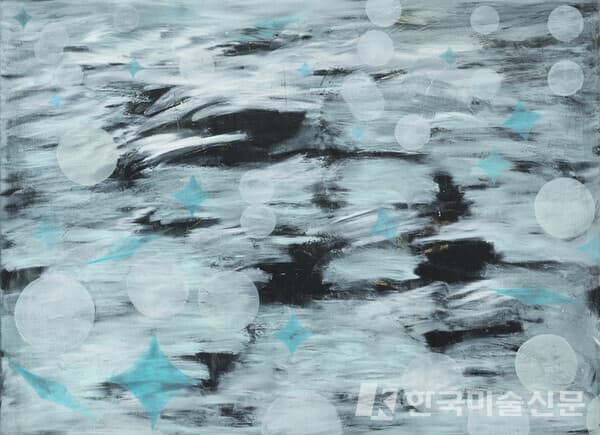 별을 찾아서 Searching for Stars&nbsp;Oil sticks, Acrylics and Spray Paints on Canvas 53x72.7cm, 2022