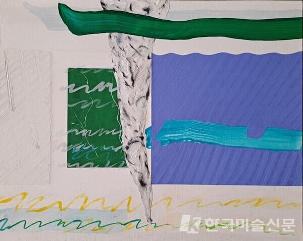 권순왕QwonSunwang, 지평선으로부터 다가오는 회오리, 73&times;91cm, acrylic on canvas, 2022