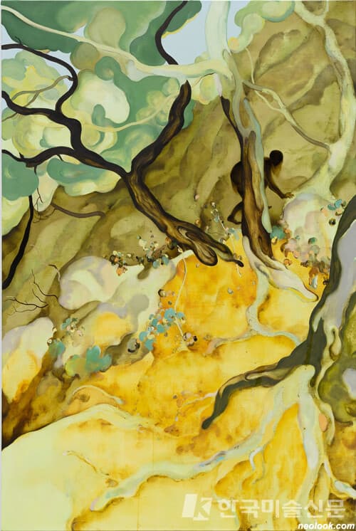 안중경_그늘 아래서_리넨에 유채_145.5&times;97cm_2022ⓒ joongkyungan/pibigallery
