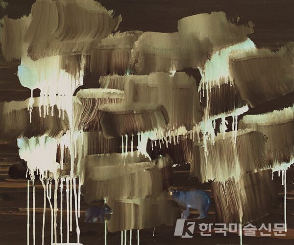 리안갤러리 이건용 LEE Kun-Yong , 신체드로잉 76-1-2022 Bodyscape 76-1-2022, 2023, 캔버스에 아크릴 Acrylic on canvas, 72.7 x&nbsp; 60.6 cm