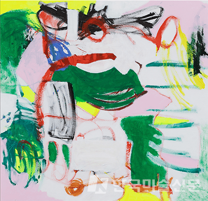 Soft Slam 2023, Acrylic on Canvas, 150.3 x 156.4cm