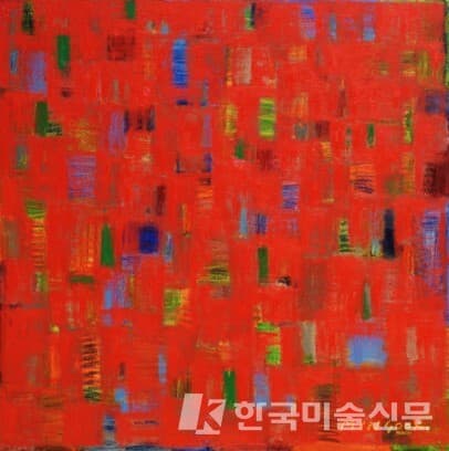 cadmium red.80 x 80 cm Oil on Canvas 2019