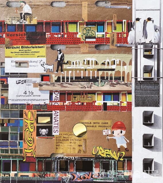 Urban11&nbsp;90x80cm, Mixed Media, 2021