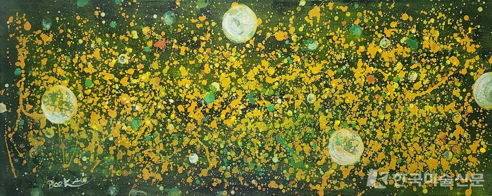명상화 별빛이 내리다 (Mixed material on canvas &nbsp;(160x61) 2023