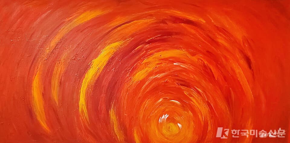 명상화 이슬속의 만다라(Mixed material on canvas (160x45) 2023