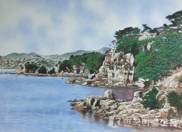 金剛山의 初夏 94&times;70cm 韓紙에 水墨淡彩 1996.9