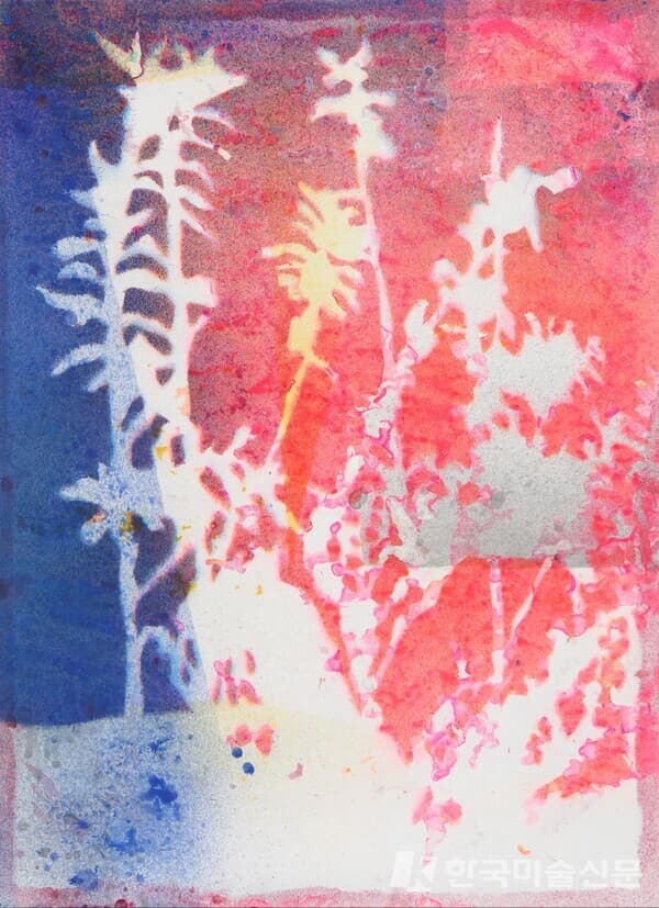 지구의 녹색외투27, 장지에 채색, 70x96cm, 2023