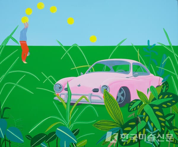 Leaping4 72.7x60.6cm, Acrylic on linen, 2022