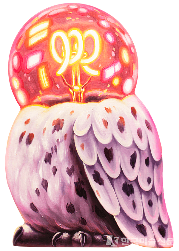 &nbsp;Bulb Owl 23-1, oil on wood panel,20x14cm,2023(png)