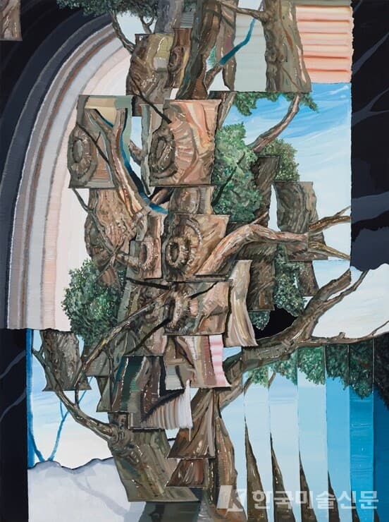 기억을 모으는 일(Gathering memoreis), 2023, Oil on canvas, 130.3x97.0cm 출처 라흰갤러리