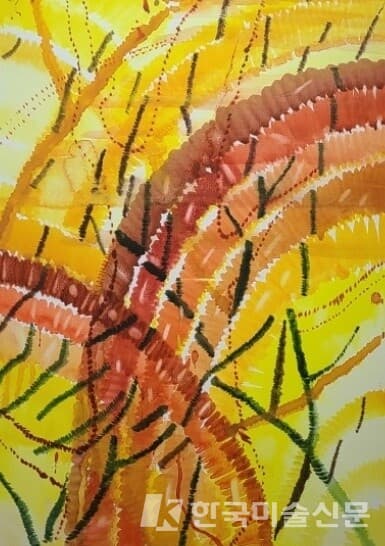 나무 (A-Tree), 2023, Watercolor on canvas. 출처 라흰갤러리