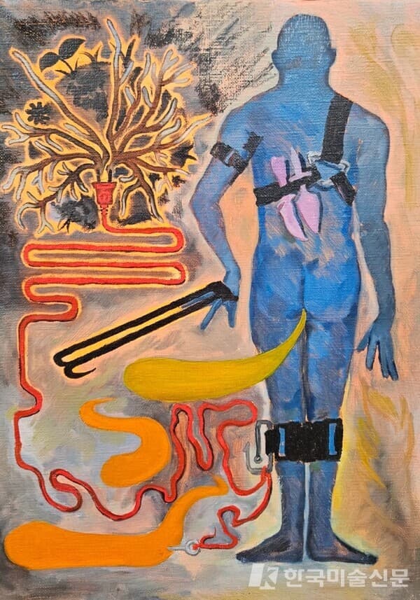 Bijous (Black horn)&nbsp;Oil on canvas, 33.5x24.5cm, 2023