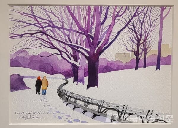 Central Park, 30cm X 22cm, Watercolor on Paper, 1989. 출처, 갤러리 무모