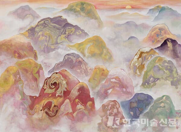 유가월, 가을의 향기, 72.5&times;100cm, 장지에 채색, 2022