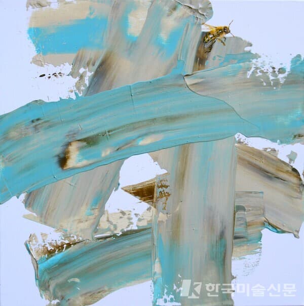 生 (32x32cm, mixed media, 2023)