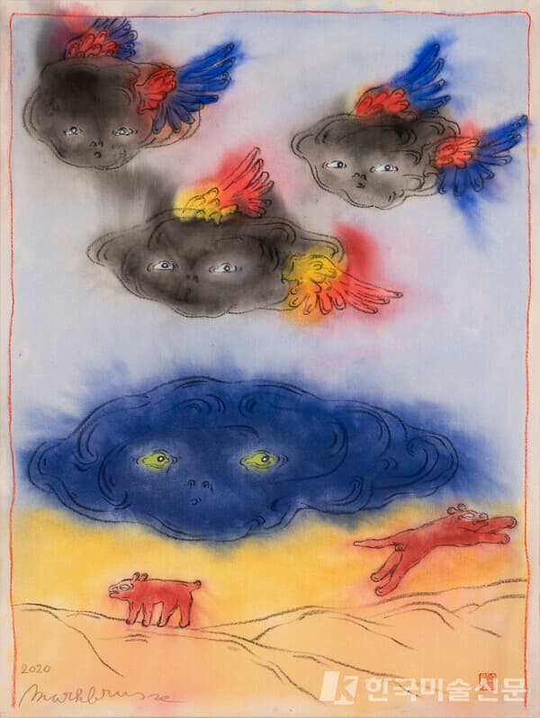 Suddenly those memories No.1, 127cm X 63cm, Dry Pastel on Canvas, 2020. 출처, Gallery508.