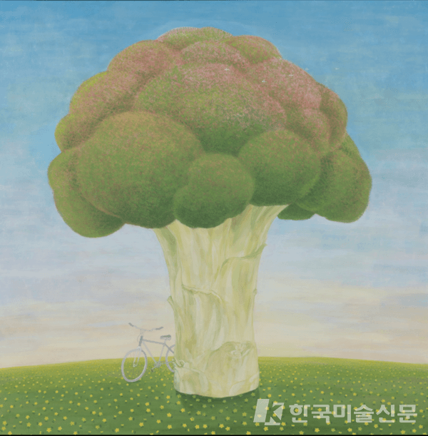 기다림, 2022, 한지에 채색, 120x120cm