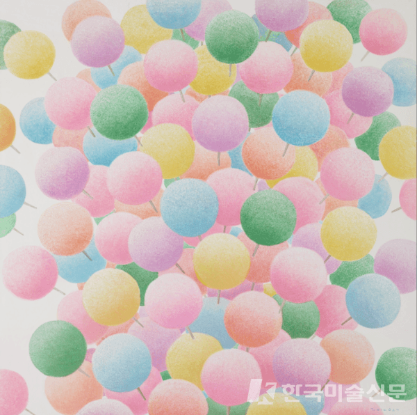 기다림, 2023, 한지에 채색, 120x120cm