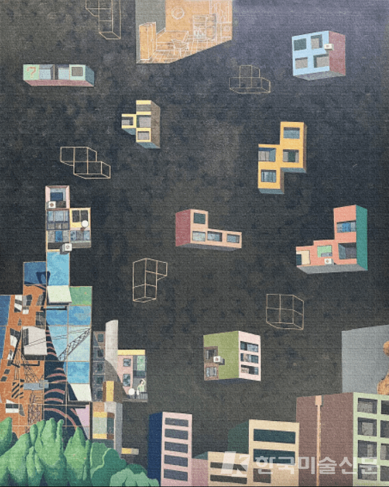 왕 답,&nbsp;quartz sand oil on canvas 170cm*130cm2023년