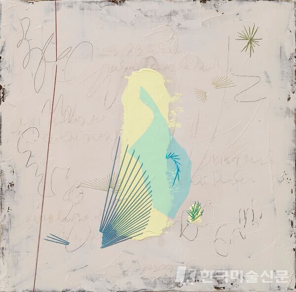 Some one.10.7&rdquo;우리와 더불어 살아요&rdquo;, 46*46cm, Acrylic and mixed media on canvas
