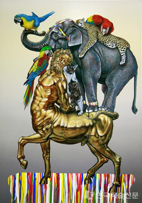 Le coche et la mouche, 2020,&nbsp; 캔버스에 아크릴, 92 x 65 cm&nbsp; ⓒ 이상권