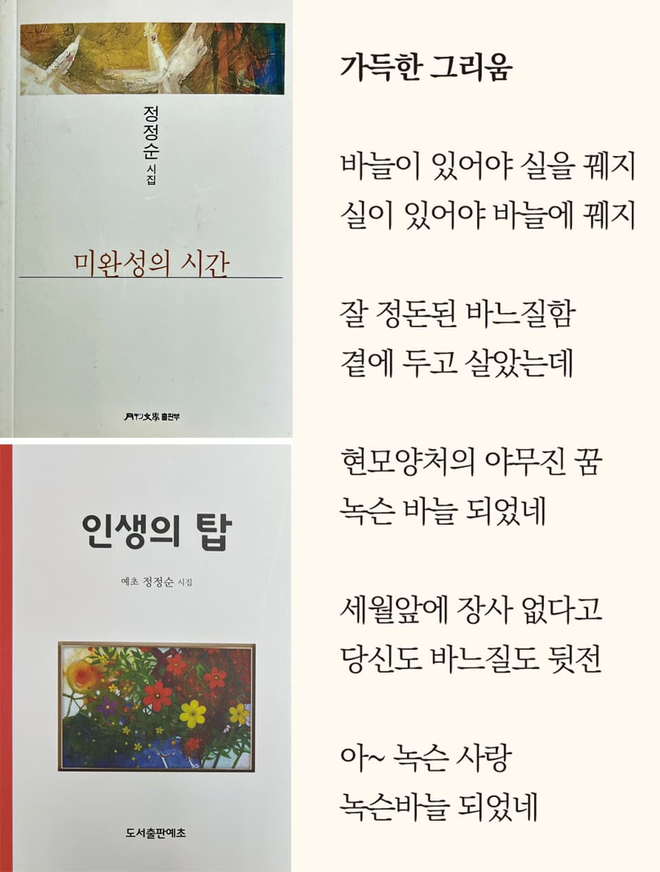 정정순 작가 17번째 시집_&nbsp; 미완성의 시간