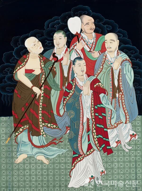 신예지, 상수제자1, 면바탕에 채색, 103x77cm, 2023
