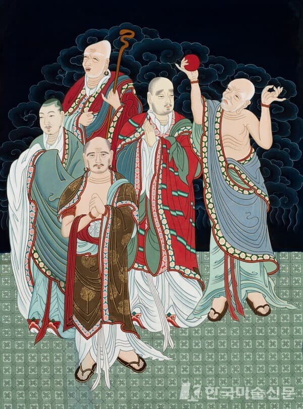 신예지, 상수제자2, 면바탕에 채색, 103x77cm, 2023