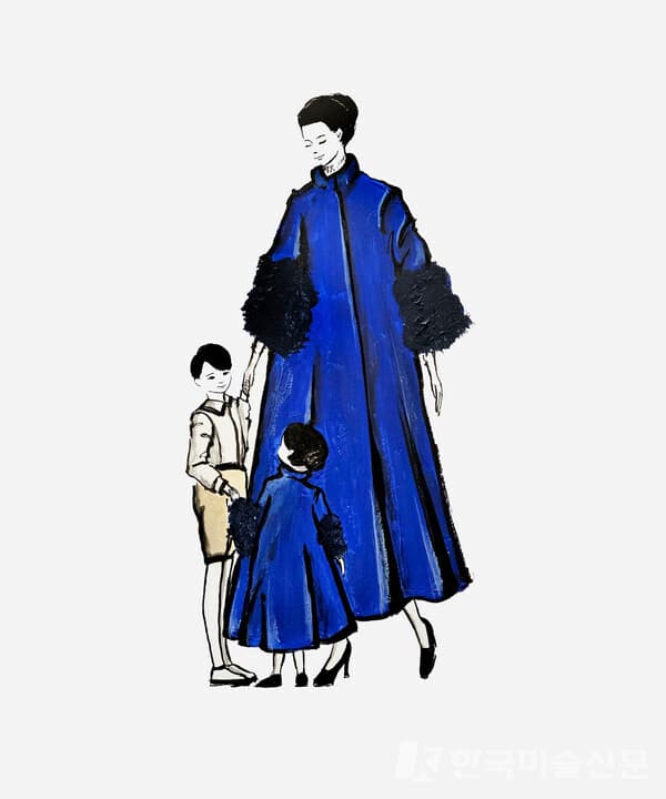 자이언제이, 그가 아름다움을 통해 회복시키고 싶었던 것들에 대하여, About what he wanted to heal through beauty 6_Inspired by Christian Dior, INK AND ACRYLIC ON PAPER, 45.5&times;37.9 cm, 2024