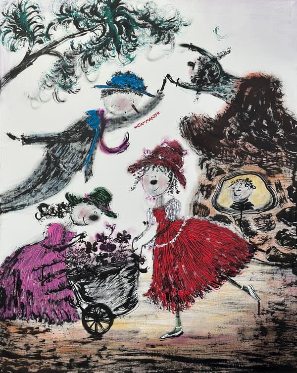 감만지, Mr. Curiosity, 2023, 캔버스에 혼합재료, 91x73cm