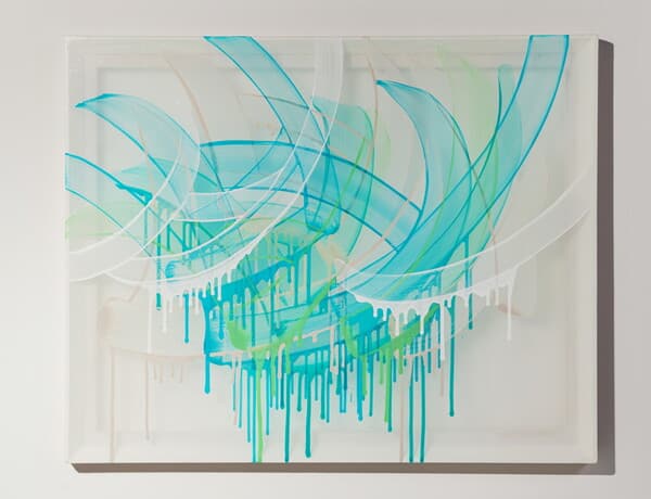 박윤경, 비의 계절 Rainy Season_아크릴 채색, 시폰, &nbsp; 나무 틀 acrylic on chiffon, wooden frame_100.0x80.3cm_2023