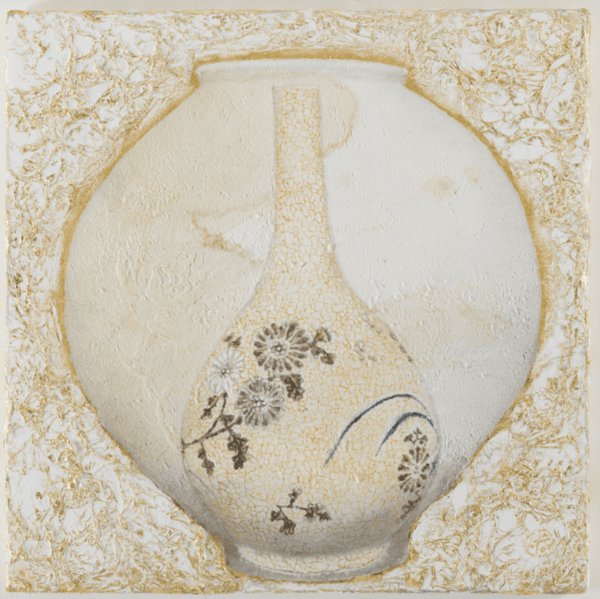 서수영, 보물의 정원 202373, 2023, 수제 장지에 금박 24K, 금니 24K, 석채, 먹, 45x45cm