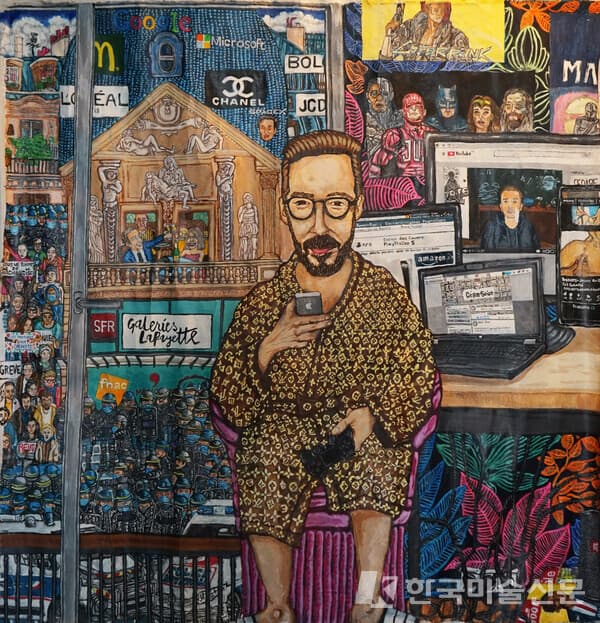 Un roi avec divertissement, 2021, 캔버스에 아크릴
