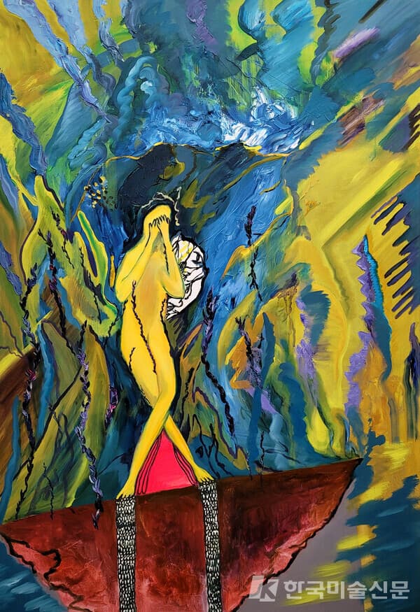 박현호 작가의 차마 말을 잇지 못했다_캔버스에 유채_162x116cm_2021 (도암갤러리 제공)