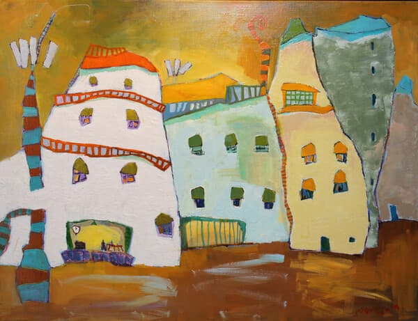 40 계단 아래에서 길을 잃고 싶었어요 &nbsp;117x71cm &nbsp;Mixed Media on Canvas&nbsp;