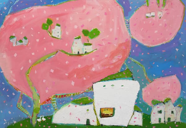 꽃그늘 아래 너 있었구나 46x46cm &nbsp;Mixed Media on Canvas&nbsp;