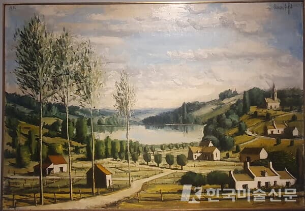 샤노나, 호수, 오베르뉴 지방, 1974, Bernard Buffet, Chanonat, le lac, Auvergne, 1974, Huile sur toile, 89x130cm, &copy; Bernard Buffet/ ADAGP, Paris - SACK, , Seoul, 2024