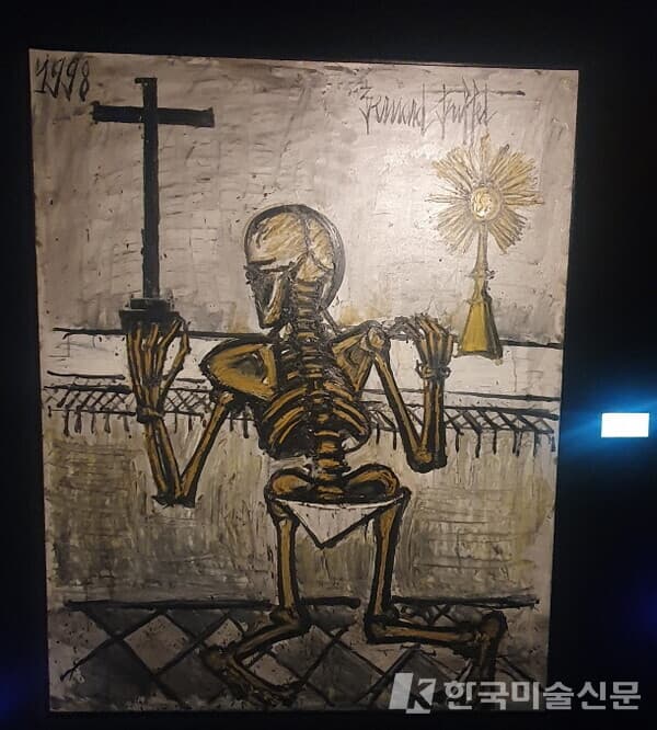 기도하는 해골 , Bernard Buffet, Squelette en pri&egrave;re, 1998, Huile sur toile, 162x130cm, &copy; Bernard Buffet/ ADAGP, Paris - SACK, , Seoul, 2024