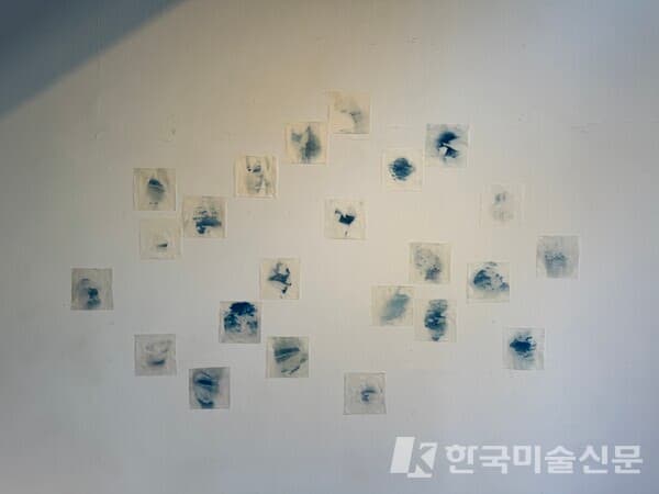 KIM Haeun, Ce qui est intangible, 2024, cyanotype sur hanji, Taille multiple,&nbsp;사진. 진승우 기자
