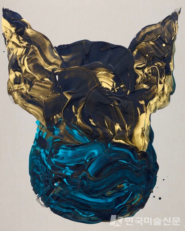 [사진=홍민호 작가] 해수(Movement 4 (亥)), 162cm x 130cm,Fluid Acrylic Painting on Canvas