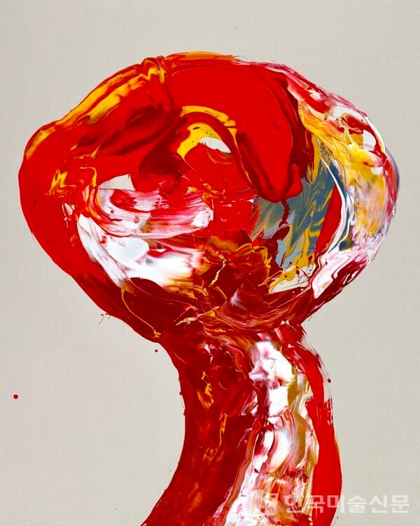 [사진=홍민호 작가] Movement 2 (巳), 162cm x 130cm, Fluid Acrylic Painting on Canvas