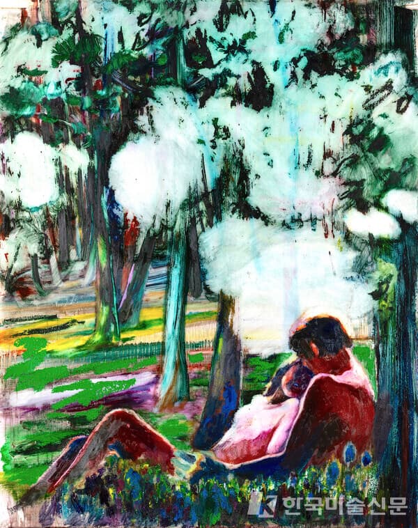 사라 제롬, 낮잠(La Sieste), 2024, 트레이싱지에 유채, 152x120cm - Courtesy the artist and Galerie Vazieux