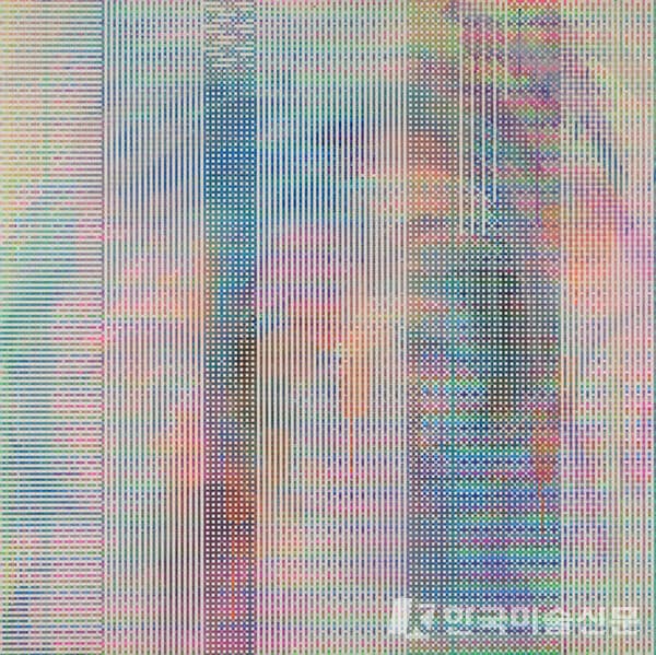 아야 카와토, CU C_U_mclxv-mclxv_(w)_I, 2023, 목판에 아크릴릭, 116.7x116.7cm - Courtesy the artist and Galerie Vazieux