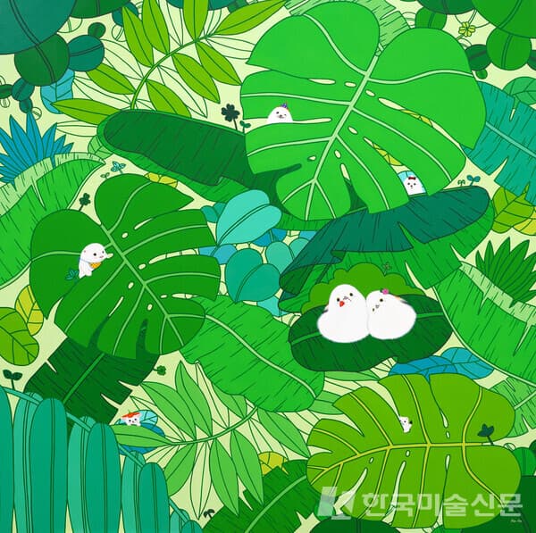 [사진=Hide and seek(Assemble)147 90.9x90.9cm acrylic on canvas 2024]