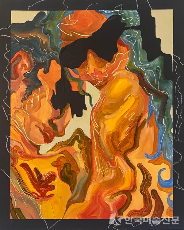 문예랑, _Untitled1_, 2024. 캔버스에 아크릴, 16x20 in. / 문예랑 작가 제공
