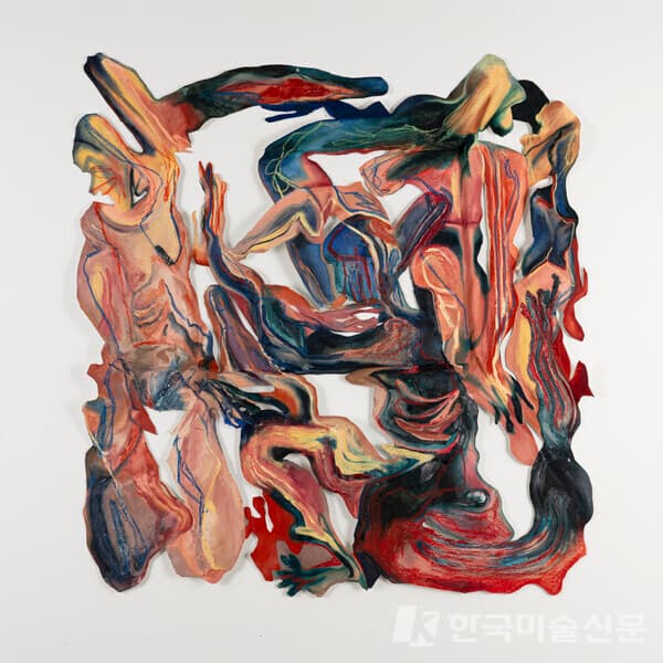 문예랑, _Two Squares_, 2024. 혼합재료, 57x59x3 in. / 문예랑 작가 제공