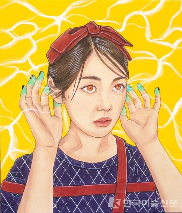 안서진, "A; Attention", 장지에 채색, 53&times;45.5cm, 2024